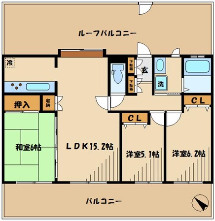 ドメス向ヶ丘遊園ジャルディーノの物件間取画像